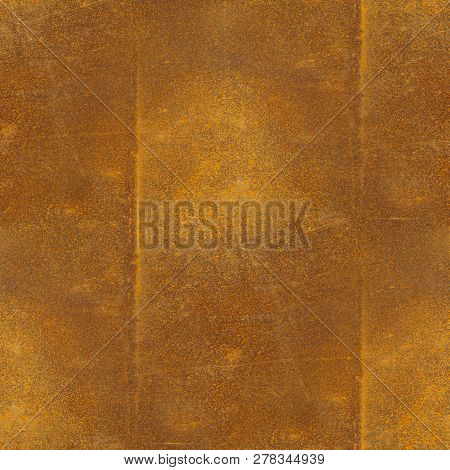 Seamless Tileable Texture Of Old Weathered Rusty Metal Sheet With Weld Seams.