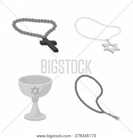 Vector Design Of Muslim And Items Icon. Set Of Muslim And Candle Vector Icon For Stock.