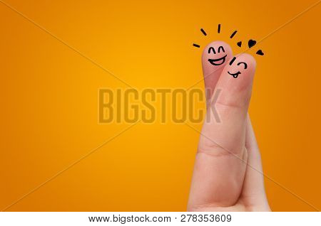 Waggish happy fingers with team building concept