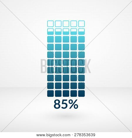85 Percent Square Chart Isolated Symbol. Percentage Vector Element. Infographic Diagram Sign. Busine