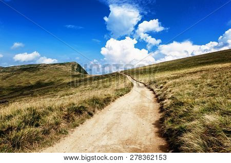 Beautiful Cloudscape View In Carpathian Mountains.