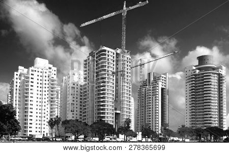 Housing Construction Of Houses In A New Area Of The City Holon In Israel.