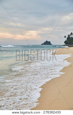 Midigama Beach. Sunset In The Indian Ocean. Midigama, Sri Lanka.