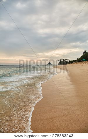 Midigama Beach. Sunset In The Indian Ocean. Midigama, Sri Lanka.