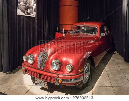 Amman, Jordan, December 07, 2018 : Bristol 401 Coupe 1952 At The Exhibition In The King Abdullah Ii 