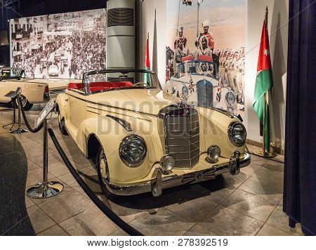 Amman, Jordan, December 07, 2018 : Mercedes-benz Sc Roadster 1956 At The Exhibition In The King Abdu