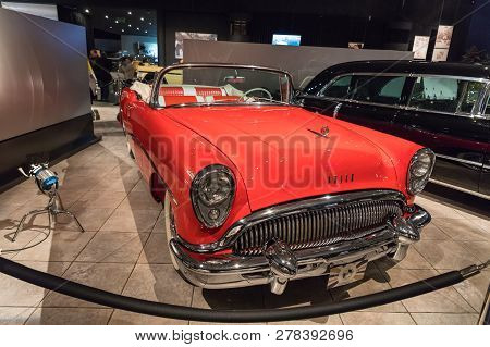 Amman, Jordan, December 07, 2018 : Buick Skylark 100 Convertible 1956 At The Exhibition In The King 