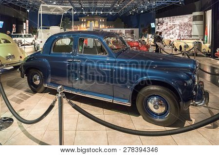 Amman, Jordan, December 07, 2018 : Rover P4-75 1952 At The Exhibition In The King Abdullah Ii Car Mu