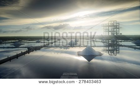 The Salt Farm  In Tainan Taiwan. The Place Is Also A Quite Popular Tourist Destination