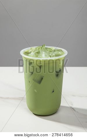 Uji Maccha Macchiato In A Clean Glass