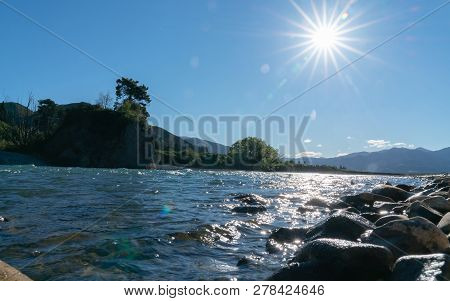 Clean Cool Fresh Water Of Waiau River And Stony River Bed At Hanmer Springs, New Zealand.