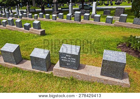 Halifax, Canada - July 2, 2017: Fairview Lawn Cemetery Is A Final Resting Place For Victims Of The T