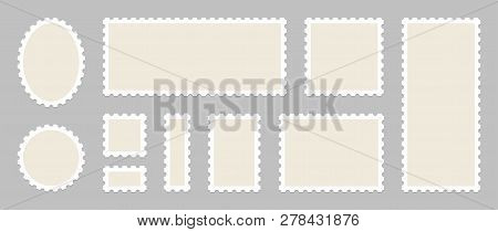 Blank Postage Stamps Set. Vector Illustration Blank Postage Stamps Collection.