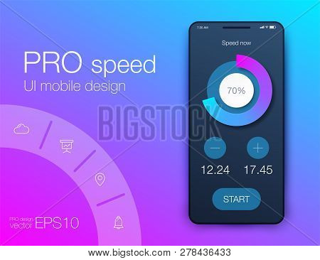 Mobile Phone Application For Analytics. Stock Vector