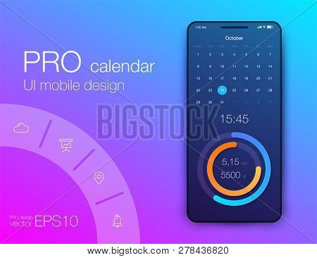 Mobile Phone Application For Analytics. Stock Vector