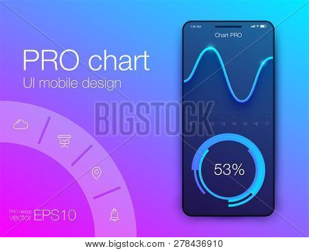 Mobile Phone Application For Analytics. Stock Vector