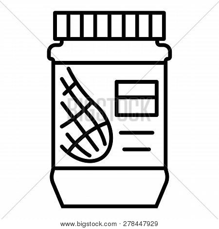 Peanut Butter Icon. Outline Peanut Butter Vector Icon For Web Design Isolated On White Background