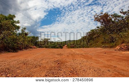 Dirt Road On Countryside City, Photographed In Lapinha Da Serra, Minas Gerais Brazil.