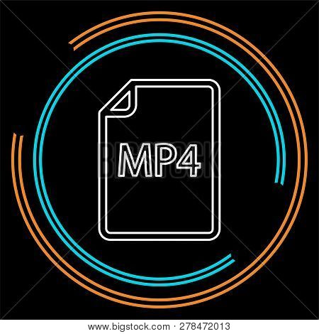 Download Mp4 Document Icon - Vector File Format Symbol. Thin Line Pictogram - Outline Stroke