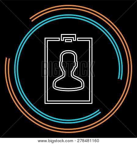 Id Cards Icon - Vector Name Tag - Identity Badge Symbol. Thin Line Pictogram - Outline Stroke