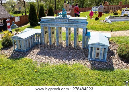 Strysza Buda (mirachowo), Poland - May 03, 2014: Kaszubski Miniature Park. Scale Model Of The Brande