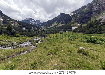 Summer Landscape Of Malyovitsa Peak And Malyoviska River, Rila Mountain, Bulgaria
