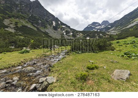 Summer Landscape Of Malyovitsa Peak And Malyoviska River, Rila Mountain, Bulgaria