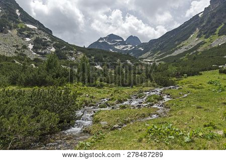 Summer Landscape Of Malyovitsa Peak And Malyoviska River, Rila Mountain, Bulgaria
