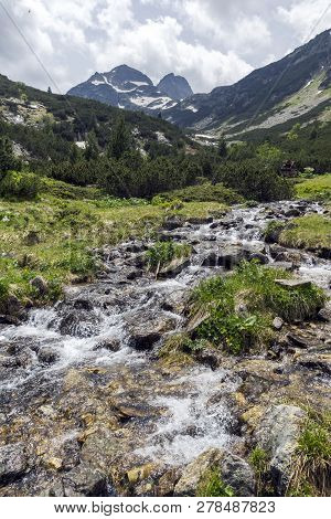 Summer Landscape Of Malyovitsa Peak And Malyoviska River, Rila Mountain, Bulgaria