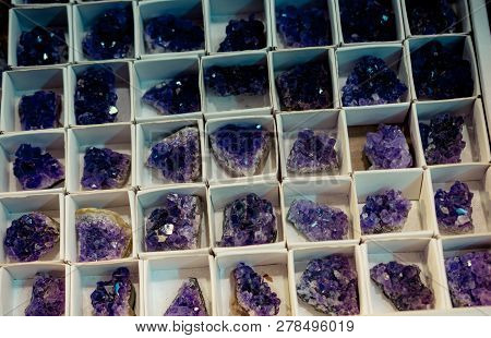 Raw Violet Amethyst Rock With Crystal Ametist Esoteric