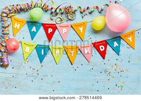 Happy Birthday Bunting Background
