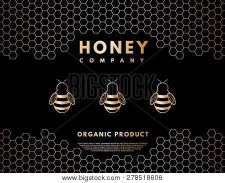 Honey logo for company, label, background. All phrases by Sil Open Font License, name of each font is signed in layers.