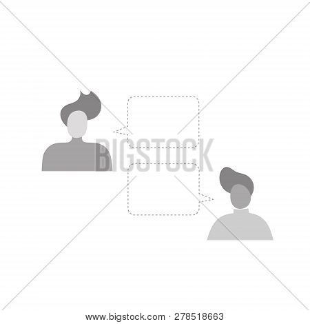 Flat people and message illustration and vector
