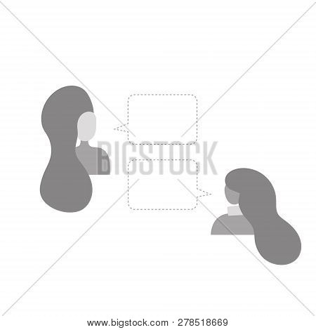 Flat people and message illustration and vector