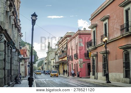 Oaxaca, Oaxaca, Mexico- Decmber 2, 2018: Street View In Oaxaca Mexico On December 2, 2018. Oaxaca Is