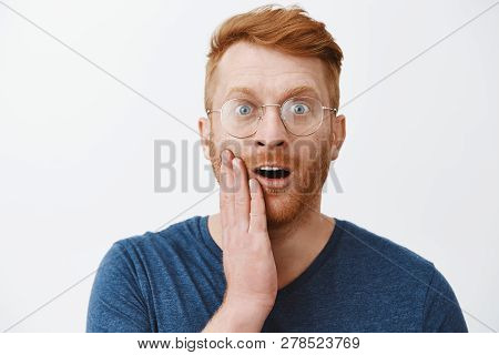 Insecure Cute Redhead Man In Glasses Did Not Expact Kiss In Cheek From Loving Woman On Date, Touchin