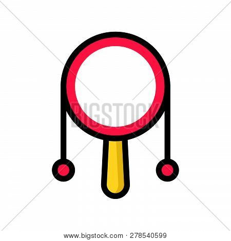 Rattle Drum Vector, Chinese New Year Related Filled Design Icon Editable Stroke