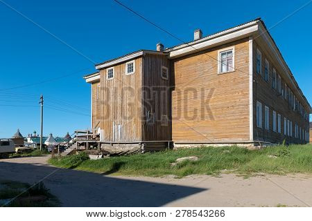 Solovki, Republic Of Karelia, Russia - June 27, 2018: The Village Of Solovetsky. The Prison Barrack 