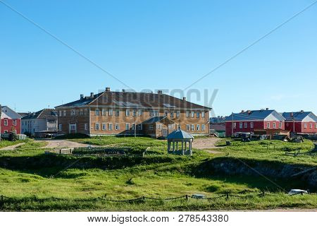 Solovki, Republic Of Karelia, Russia - June 27, 2018: The Village Of Solovetsky. The Prison Barrack 