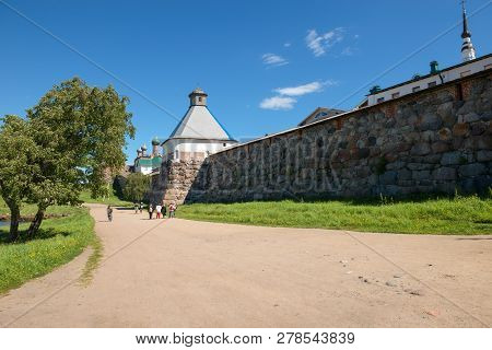 Solovki, Republic Of Karelia, Russia - June 27, 2018: View On The Assumption Tower And Spaso-preobra