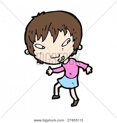 forsigtig pige tegneserie