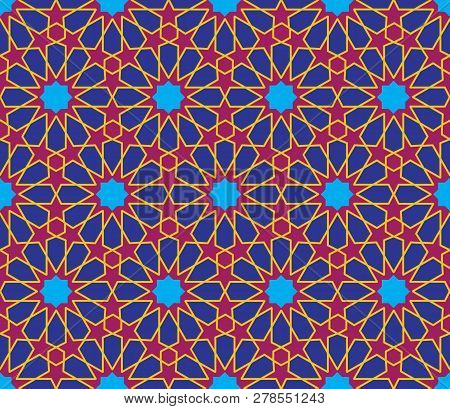 Religious Ornamental Star Seamless Pattern. Vector Illustration.