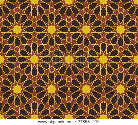 Religious Ornamental Star Seamless Pattern. Vector Illustration.