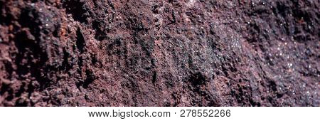 Hematite Ore Destroyed By Climatic Conditions. Banner For Design.