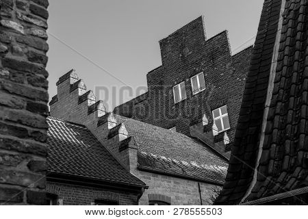 Roofs Over Historic Kaiserswerth, Düsseldorf, Germany, River Rhine
