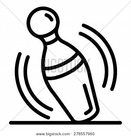 Smitten Bowling Pin Icon. Outline Smitten Bowling Pin Icon For Web Design Isolated On White Backgrou