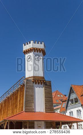 Clock Tower On The Graduation House In Bad Salzuflen, Germany