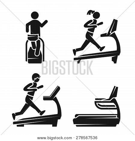 Treadmill Icon Set. Simple Set Of Treadmill Icons For Web Design On White Background