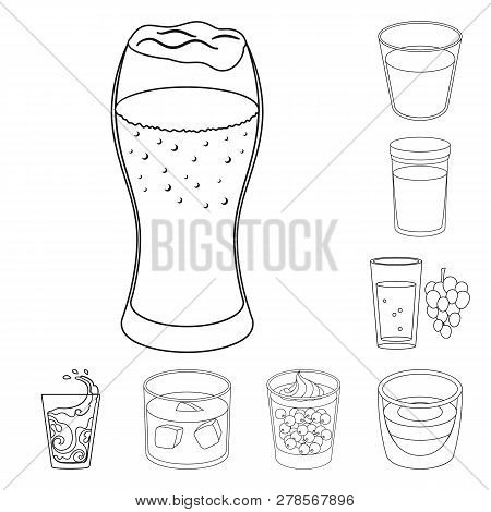 Vector Illustration Of Glass  And Transparent  Sign. Collection Of Glass  And Empty  Stock Vector Il