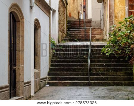 Steps And Handrails In The Rain - Cee, Galicia, Spain